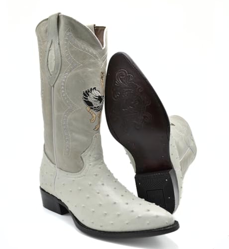 Joe Boots 901 Classic Mens Western Boot Exotic Ostrich Print Genuine Leather J Toe Leather Sole4