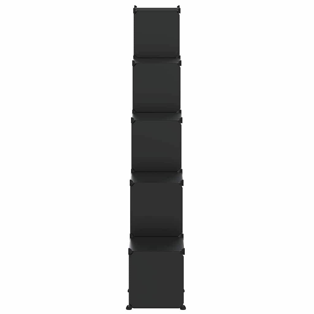 Regalsystem mit 15 Würfeln Schwarz PP Kunststoff, 155x32x153,5 cm, stabiles Stahlrahmen Regal, platzsparend, vielseitig nutzbar für Aufbewahrung, Organizer, Ordnungssystem
