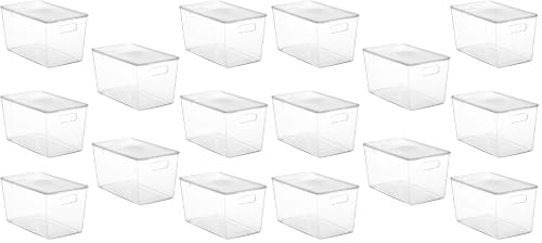 Image of Vtopmart 16 Pack Clear Stackable Storage Bins with Lids, XLarge