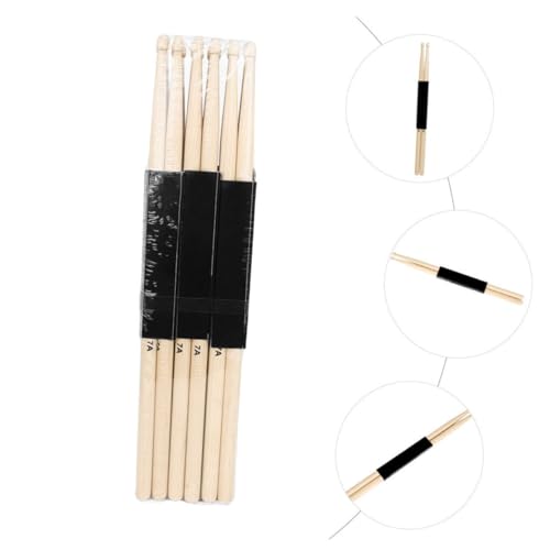 Baquetas BESPORTBLE de arce, 12 pares, tamaño 7A, para batería, ligeros y con agarre antideslizante, para principiantes y profesionales, color caqui miniatura 3