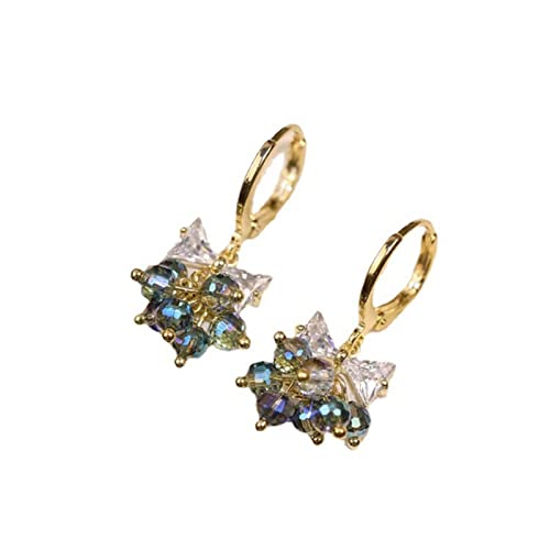 Girls Gifts Pendientes de aro de Plata pequeños Pendientes de Diamantes de imitación de Mariposa de Estrella de Colores Pendientes de Lazo Elegantes de Plata Colgantes Finos Accesorios de Boda para