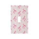 Blueangle Toggle Light Switch Wall Plate Cover - Pink Bow Light Switch Cover Decorative Outlet Cover Wall Plate, Size 1-Gang 4.53 x 2.76 Inch
