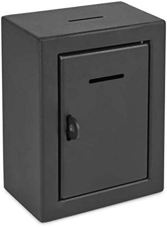 Metal Donation & Collection Box - Secure Suggestion Box with Top Coin ...
