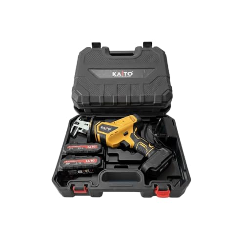 Image of KAITO 21V Cordless Reciprocating Saw Machine | 3500 SPM Variable Speed Sabre Saw | Dual Li-ion Batteries, Fast Charger | Heavy Duty Wood, Metal & PVC Cutting Tool