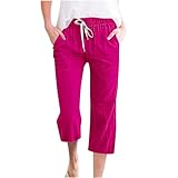 🌊 PANTALON À CORDONNAGE : Pantalon décontracté pour femme avec un cordon élastique à la taille, dont l'élasticité peut être ajustée individuellement à l'aide de sangles, assurant un confort maximal et un look décontracté. La coupe épurée est parfaite pour la silhouette estivale.