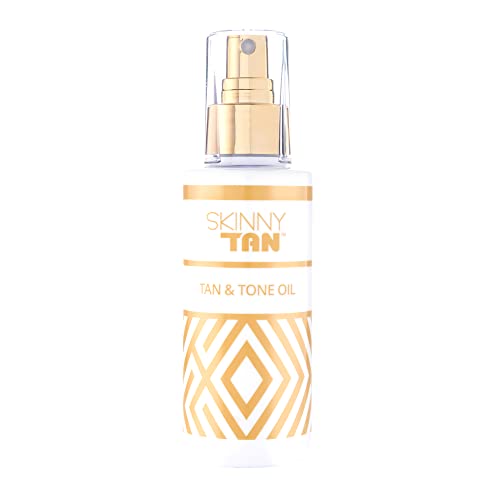Skinny Tan Tan & Tone Oil | Ultra-Hydrating Oil Repairs Dry Skin, for a Dewy, Golden, Medium Tan , 4.9 oz