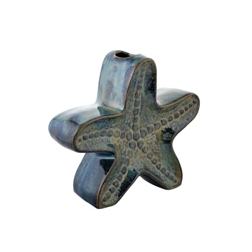Image of Amazon Basics Star Fish Shape Flower Pot Ceramic for Home Decor (Pack of 1, White)