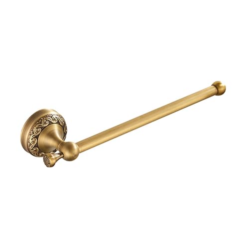 Image of Wall Mounted Bathroom Towel Holder, Bath Towel Hanger Antique Brass Pattern Carving,Brushed Bronze