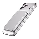 【業界初のチタン金属・14mmの超薄型】Catmart Magsafe対応 モバイルバッテリー 10000mAh 軽量 PD20W急速充電 マグネット式 ワイヤレス充電器 スマホ充電器 大容量 両台同時充電 Type-C入出力兼用 マグセーフ充電器 iPhone Air/17/16/15/14/13/12シリーズ対応 コンパクトで機内持ち込み可 旅行/出張/災害用 PSE認証済み（チタンシルバー）