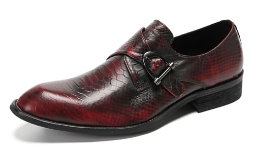 Santimon Mens Loafers Formal Dress Slip On Shoes Leather Wedding Fashion Casual Driving Monk Strap Loafers Business Prom Tuxedo Summer Shoes for Men