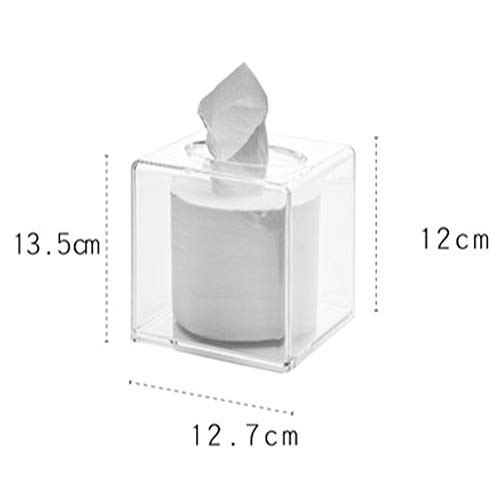 M.M.A Caixa de lenços de acrílico transparente preta quadrada resistente a quedas porta-guardanapos