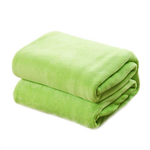 ANDRESLADe Vellón Verde Sólido Súper Suave para Sofá Cama Ropa De Cama De Franela