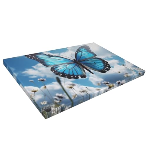 Impression papillon bleu sur toile HD affiche murale Premium - 7
