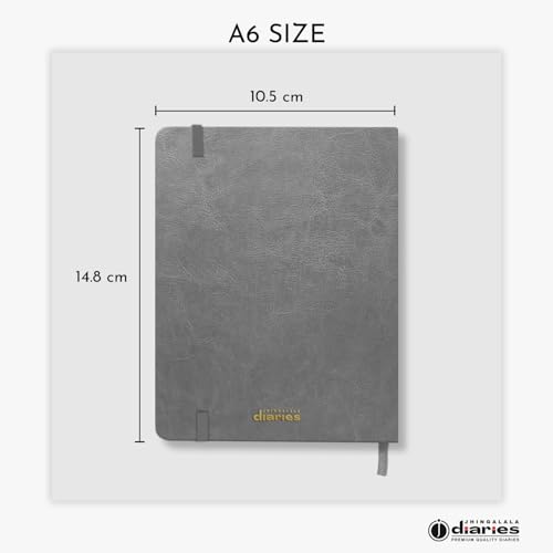 Image of Jhingalala Diaries - Hardbound Leather Cover Pocket Size Corporate Executive Diary Notebook I Pocket Diary For Men and Women I A6 Size I 80gsm Paper I 192 Ruled Pages (Grey)