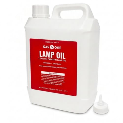 Gasone Liquid Paraffin Lamp Oil – 1 Gallon (128Oz) Clear – Odorless, Smokeless Indoor Outdoor Fuel For Lanterns, Lamps, And Torches – Safe Packaging