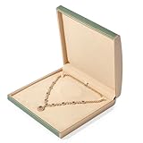 Oirlv Grün PU Leder Große Halskette Box,Schmuckkästen,Schmuckbox Für Geburtstag,Valentinstag,Jubiläum,Einkaufszentrum Zähler Schmuckdisplay