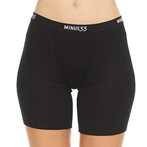 Women's Boxer Briefs - 5 Inch Inseam - 84% Merino Wool - Athletic Anti-Chafe Underwear - Moisture Wicking Under Shorts - Black - Large #TOP17