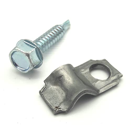 25 x Spanndrahthalter Nirosta Maschendraht Zaun Zaunzubehör Zaunpfosten Zubehör Zaun Pfostenzubehör Halter Zubehör Pfosten + Bohrschraube