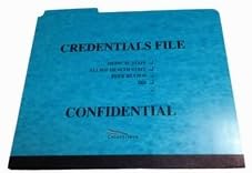 Pressboard Credentialing Folders Blue - Top Tab, 1 Side Fastener