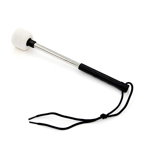 Metoox 2 Pack Drum Mallet Stick Felt Head Percussion Timpani Mallets Sticks With Stainless Steel Handle, White #TOP2