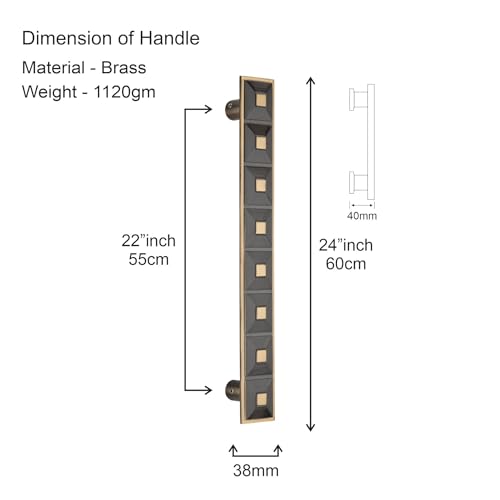 Image of COMPASS Main Door Handles for Home 24 inch, Brass Door Handle for Main Door, Heavy Duty Pull Handle for Wooden, Glass & Metal Doors