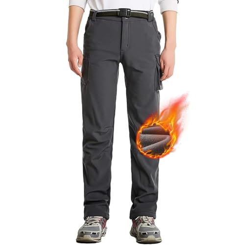 Kids Winter Snow Ski Pants Boys Girls Fleece Lined Warm Pants Waterproof Windproof Softshell Outdoor Hiking Pants