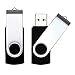 USB Flash Drive 32GB 2 Pack USB 2.0 Thumb Drive Jump Drive Bulk Memory Sticks Zip Drives Swivel Keychain Design, Black