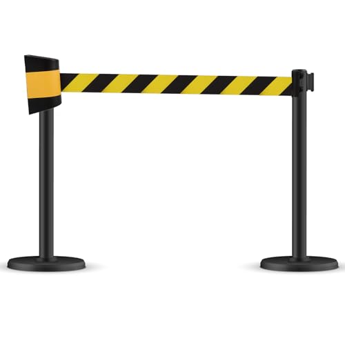 Barrière de sécurité sangle magnétique rétractable pour couloir et caisse - 4
