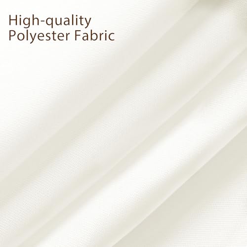 Fixwal 6 Pack Ivory 70 x 120 Inch Rectangle Tablecloths, Reusable Heavy Duty Washable Polyester Table Covers for 6-8 Ft Tables, Wedding, Bridal Shower, Boho Party by Fixwal - Used condition - Image 4