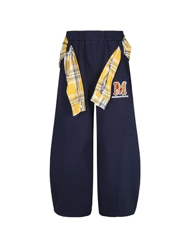 Aelfric Eden Baggy Barrel Sweatpants Women Plaid Belt Shawl Wide Leg Pants Casual Unisex Y2K Elastic Lantern Trouser Pants