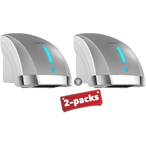 modunful 2pcs Hand Dryers for Bathrooms Commercial, Electric Hand Dryer Touchless, Extra Quiet Low Noise(40db), Wall Mounted Type(1600w Cover