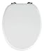 Produktbild WENKO WC-Sitz Valencia Weiß - Toilettensitz, rostfreie Edelstahlbefestigung, MDF, 36 x 43 cm, Weiß