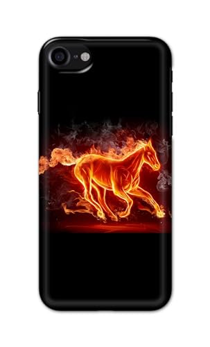 Image of PRINTFIDAA Printed Hard Back Cover Case for Apple iPhone 7 | iPhone 8 | iPhone SE 2020 | SE2 2020 | iPhone SE3 2022 Back Cover (Fiery Horse) -112
