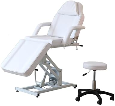 Electric Massage Table - Adjustable 3-Section Spa Bed with Stool, Removable Armrests and Headrest for Enhanced Comfort