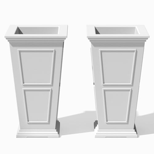 Image of Veradek Brixton Series Planter - Tall Outdoor Planter with Shelf