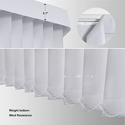 Yoolax Motorized Vertical Blinds Works With Alexa, Light Filtering Smart Window Blind Custom Size, Privacy Light Control Blackout Electric Blinds With Remote Control For Home Office (V-Greyish White) #TOP4