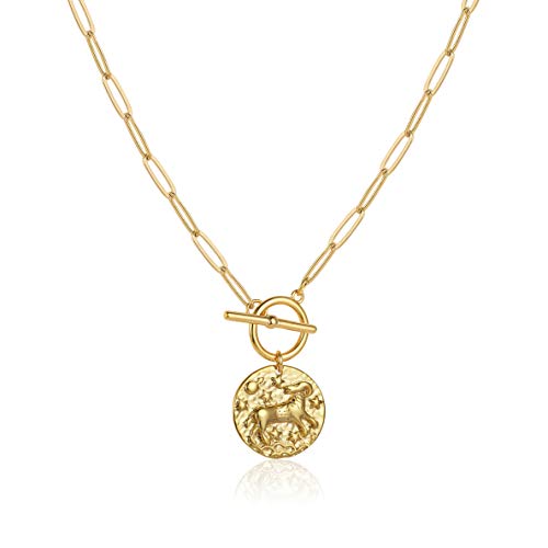 Cadeau personnalisé astro : collier ras du cou plaqué or 14 carats
