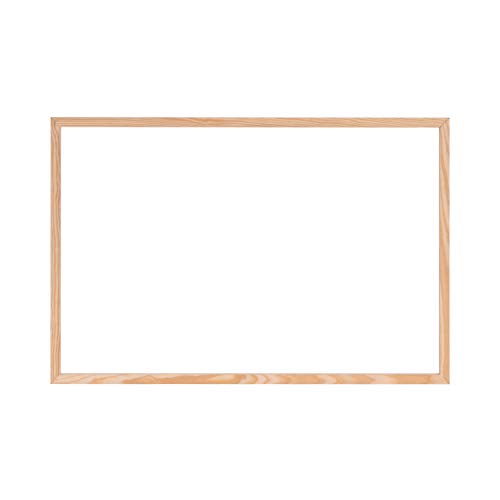 Bi-Office Mampara Vidrio Templado con Pinzas Marco Madera en Natural 22Mm, 90 X 60 Cm