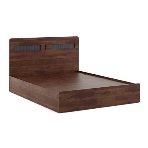 Image of Spacewood Dornik Bed |Queen Size (78 X 60) Engineered Wood Bed with 3 /4th Hydrulic Lifton Storage | 3 Year Warranty | Modern Design |Engineered Wood | Sheesham
