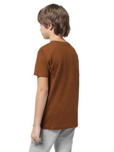 Image of JACK & JONES Boys Cotton Solid Regular Fit T-Shirt