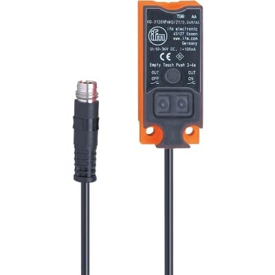 KQ6004, Capactive Sensor, rectang Non-Flush, R: 12mm, 3-Wire DC, 10Hz PNP, NO/NC, 0.04M Cable M8 Conn