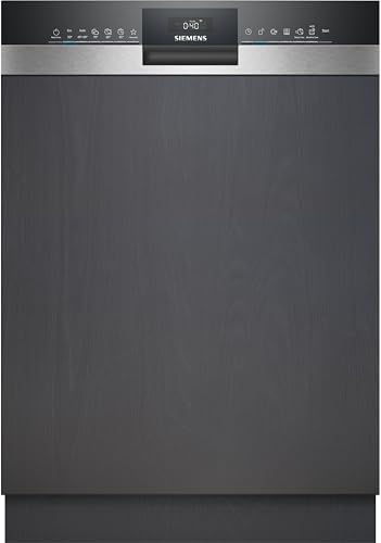 Siemens SN55YS00AE, iQ500 Smarter Geschirrspüler Teilintegriert, 60 cm breit, Made in Germany Besteckkorb, Edelstahl, Zeolith Trocken...
