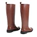 JOY IN LOVE Knee High Boots for Women Low Chunky Block Heel Faux Leather Wide Calf Riding Tall Boots Brown Matte US8