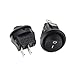 Round Rocker Switch, 15mm On/Off, 2-Pin DC/AC 3A 250V, Black and Red, 10 Pack, for Car Dashboard and Marine Applications (2Pin ON-Off Black)