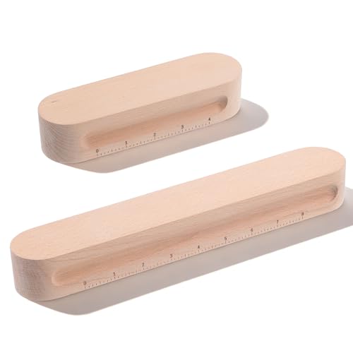 2 Pack Beech Wood Tailors Clapper 12 and 7 Wooden Tailors Clapper Professional Sewing Clappers for Quilting Sewing Ironing Flattening Fabrics Point Pressing