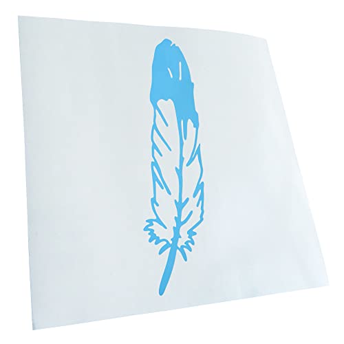 Kiwistar JDM Decal Racing - Adhesivo para coche, portátil, bicicleta, camión, motocicleta, 20 x 6 cm, diseño de plumas, color azul claro