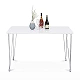 Zuverlässige Struktur: Jedes Bein aus rostfreiem Chrom wird mit 4-Schrauben an der Tischplatte befestigt, ohne zu schütteln und kann mehr Gewicht tragen.Das Gummipolster unter den Beinen hilft, den Boden vom Kratzen zu präparieren.