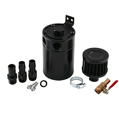 Generic Oljedräneringsbehållare, 200 ml universell oljedräneringsburk av aluminium med chikaner, oljeavskiljare Catch Can med ventilationsfilter för universell bilmotor fordon