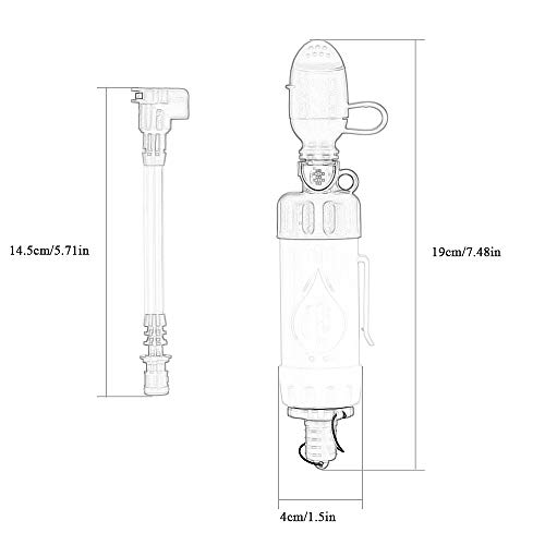 Purificador de bebida, Andoer Purificador de água de múltiplas funções Filtro de água portátil de pa