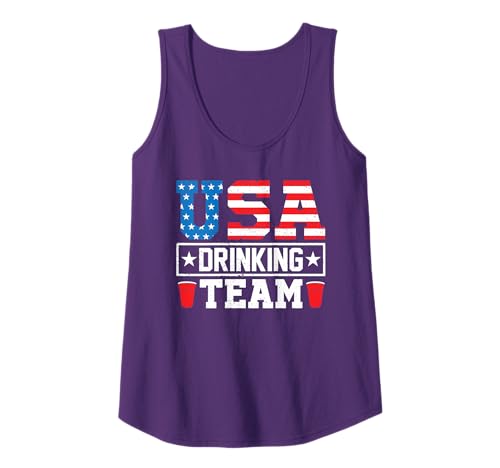 USA Drinking Team Funny Drinking Beer Lover Gift Tank Top Small